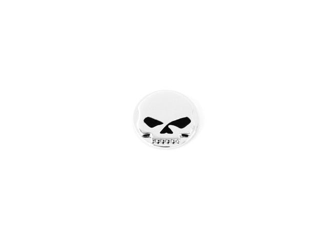 Harley Medallion Metal Chrome Emblem Mini Willie G Skull 1 1/8" Inch 14100228