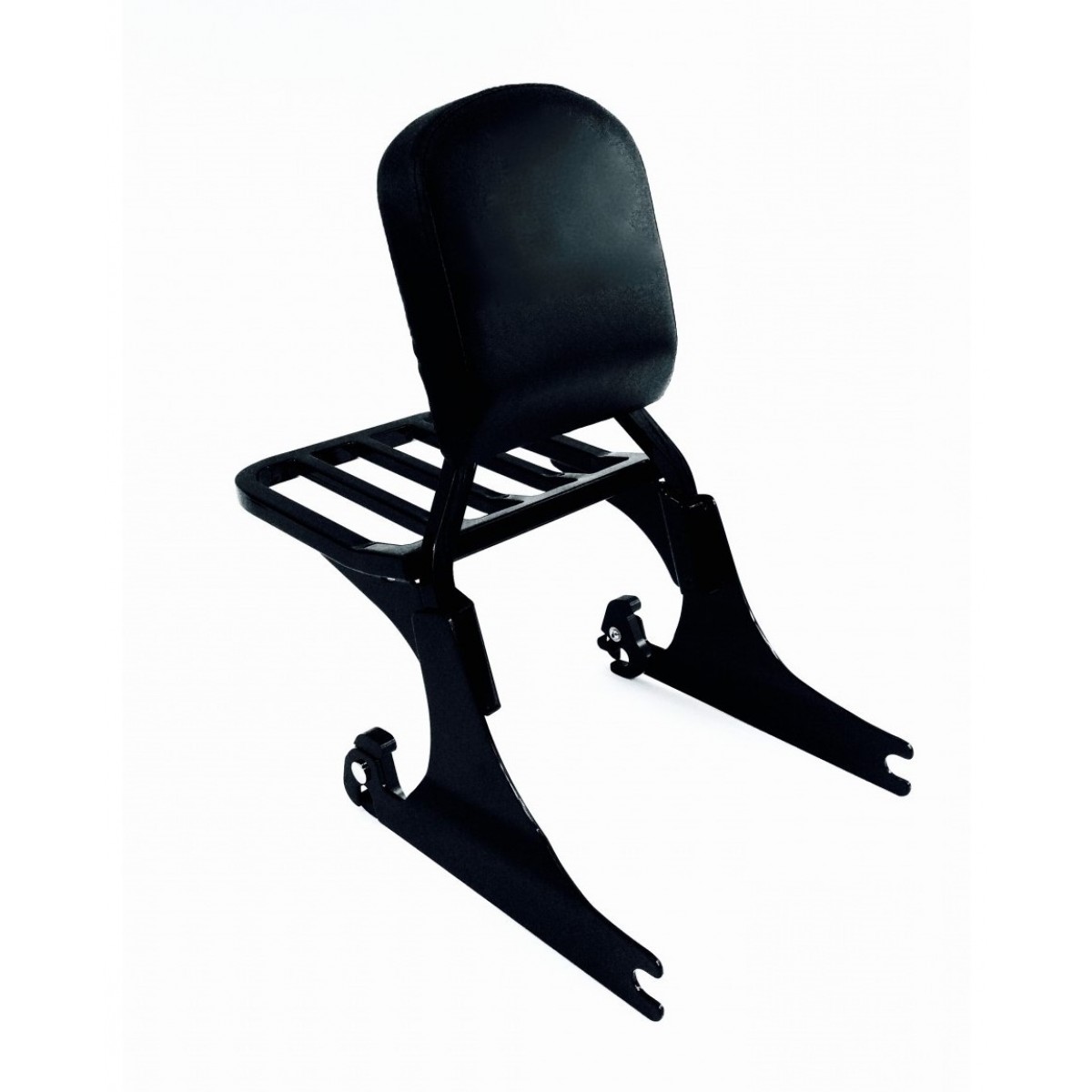 QuickRelease Gloss Black Softail Backrest Sissy Bar With Luggage Rack