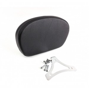Smooth Smaller Passenger Backrest Pad & Chrome Mounting Triangle Bracket for Years 1997-2020 HD Touring Models like Street Glide Road King Electra Glide CVO Ultra Limited Sissybar Uprights Like 52610 09A Equivalent to Harley Davidson 51575 05A  05