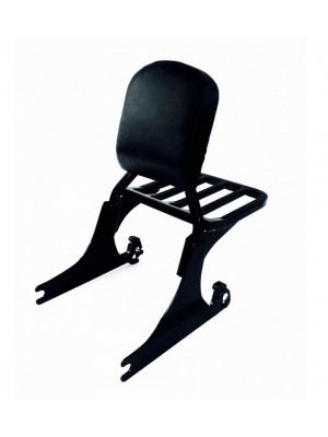 Quick-Release Gloss Black Softail Backrest Sissy Bar With Luggage Rack for Harley Davidson Softail Models like Softail Deluxe FLSTN Springer Classic Night Train Fatboy FLSTF for years 2000-2017 Equivalent to Harley 52626-04 52300024 54258-10A 50300031 