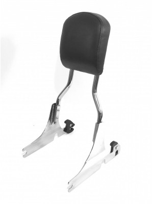 Tall Quick Release Chrome Backrest with Small Smooth Pad For Harley Davidson Heritage Fits Years 2000-2017 Heritage Softail Classic Models Springer Classic Fat Boy Equivalent To Harley 53815-00A 00 52626-04 52300018